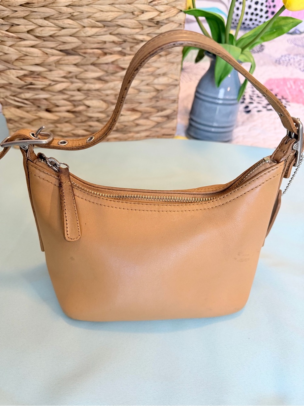 Vintage COACH 9844 Legacy West Demi Pouch Tan w/Hangtag Nickel Hardware